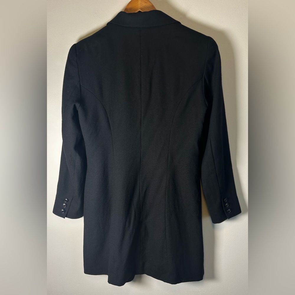 Hugo Buscati Womens 100% Wool Black Peacoat Winter 3 Button Size 10 Acetate - Picture 10 of 11